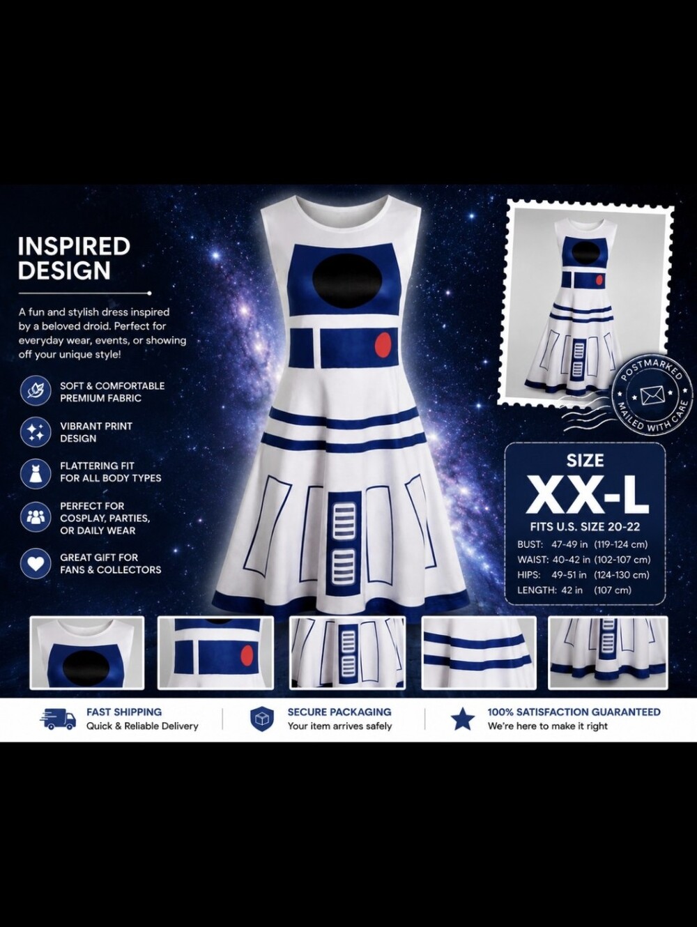 New Women's 2xl Droid Racerback Cosplay Dress/Halloween